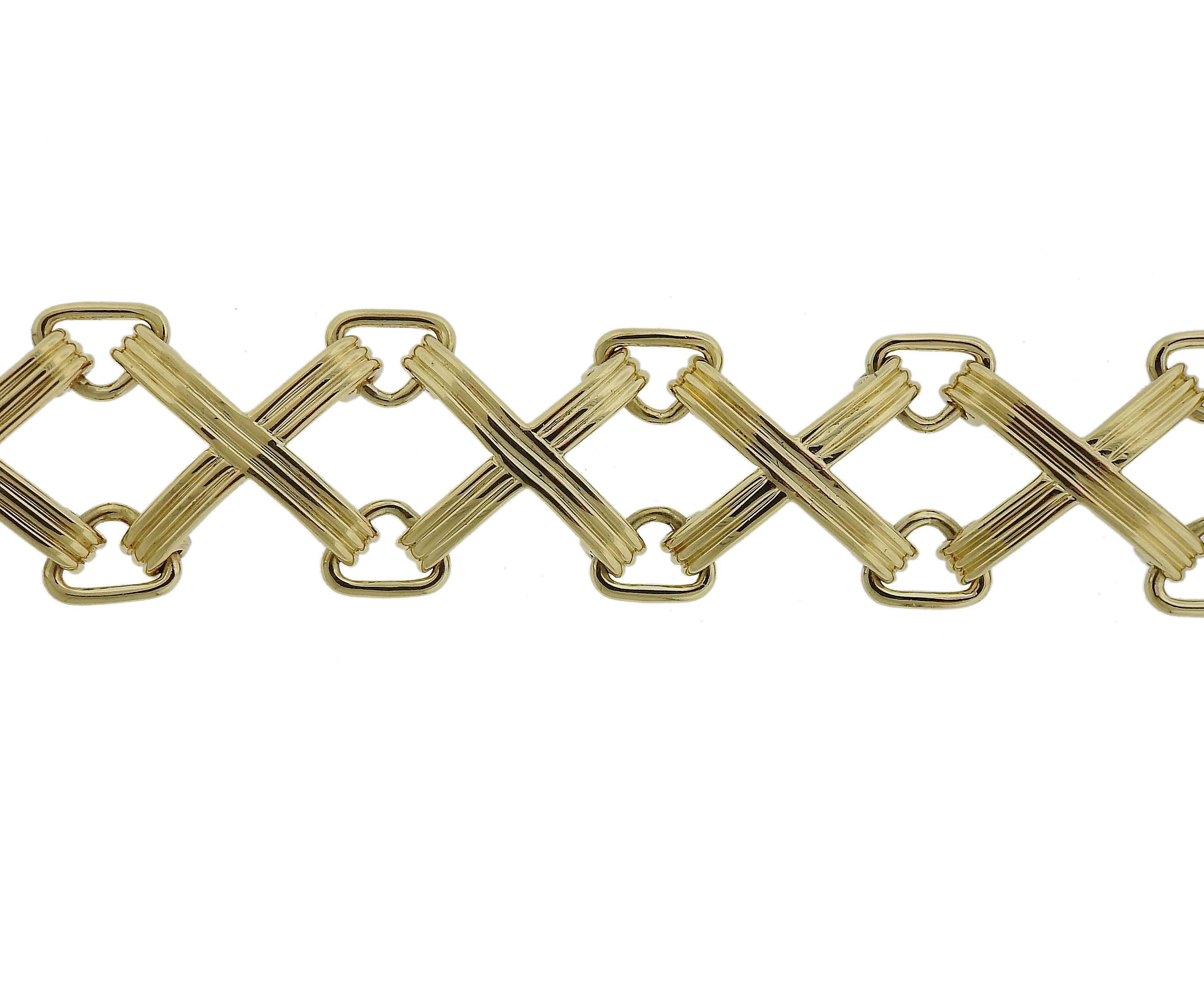 Tiffany & Co. Schlumberger Gold X and Triangle Bracelet 1