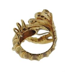 Whimsical Ruby Diamond Gold Lobster Ring