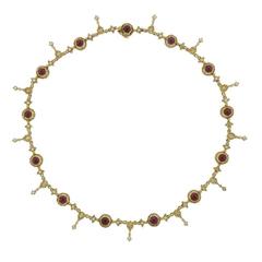 Buccellati Ruby Diamond Gold Necklace