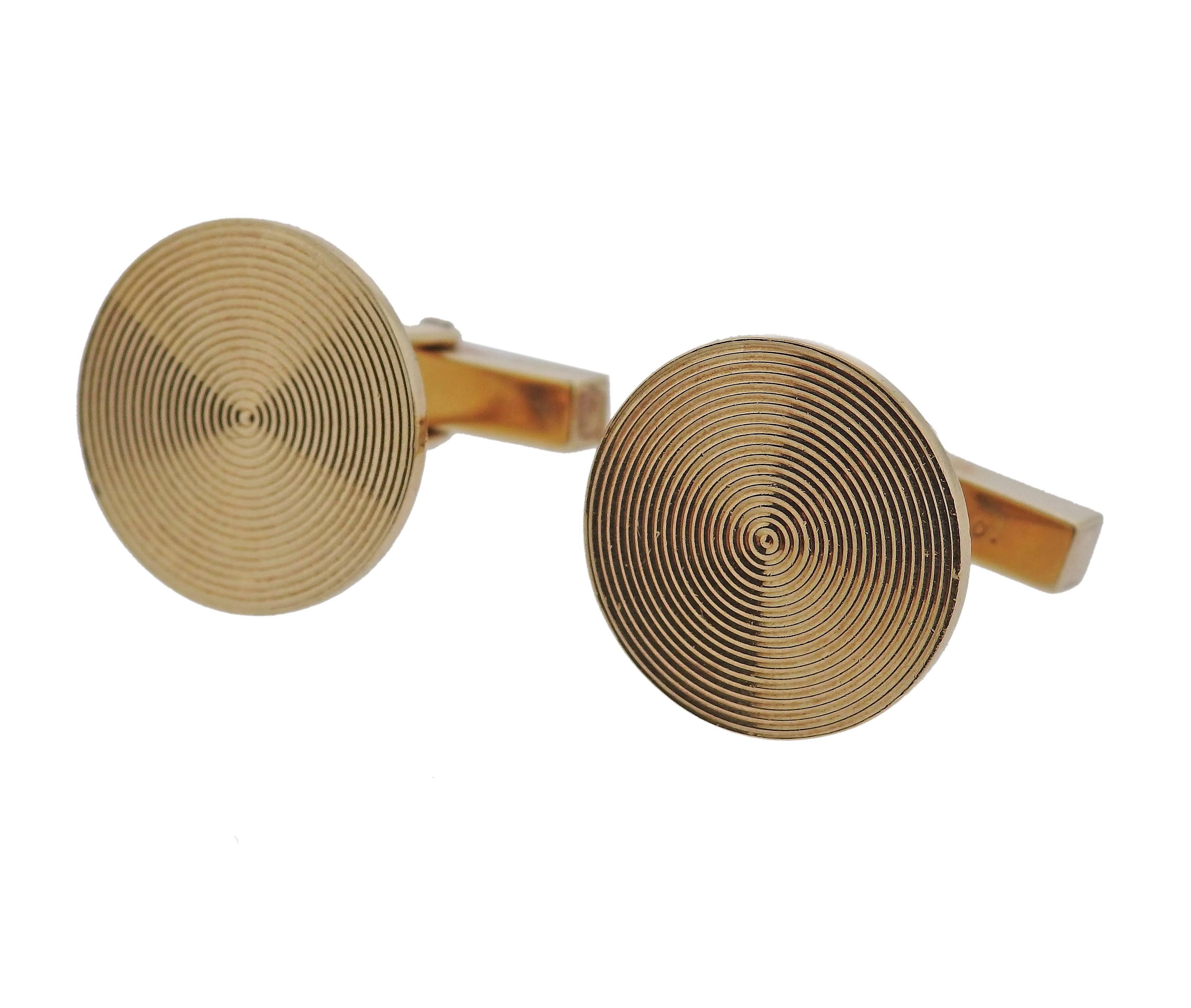 Men's Tiffany & Co. Gold Disc Cufflinks