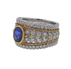 Buccellati Sapphire Diamond Gold Ring