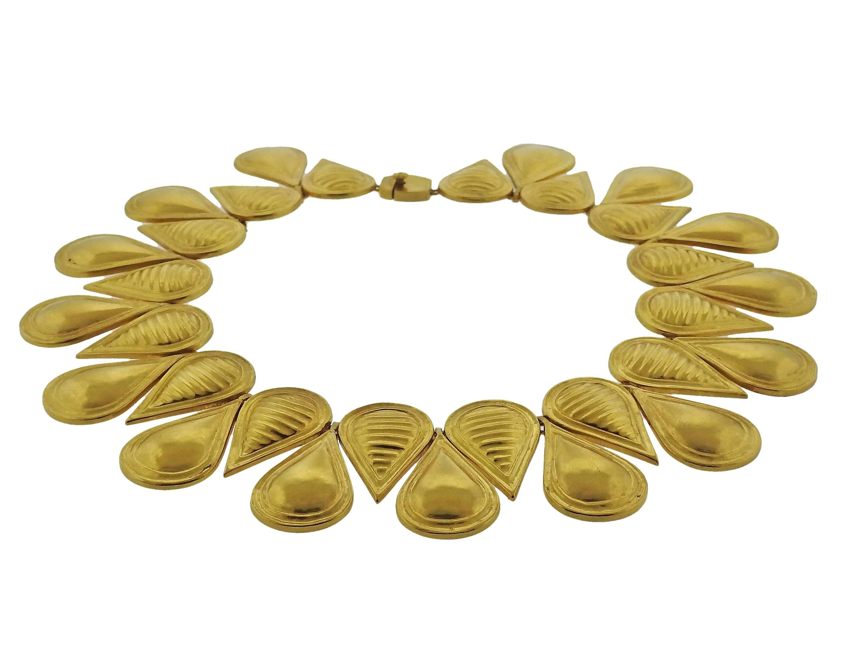 Women's Ilias Lalaounis Greece Gold Teardrop Necklace