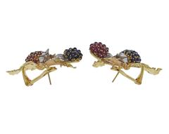 Buccellati Sapphire Ruby Gold Berry Earrings