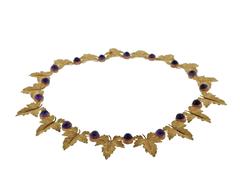 Buccellati Amethyst Gold Leaf Necklace