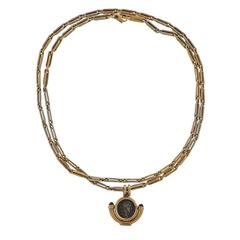 Bulgari Monete Ruby Gold Ancient Coin Pendant Necklace