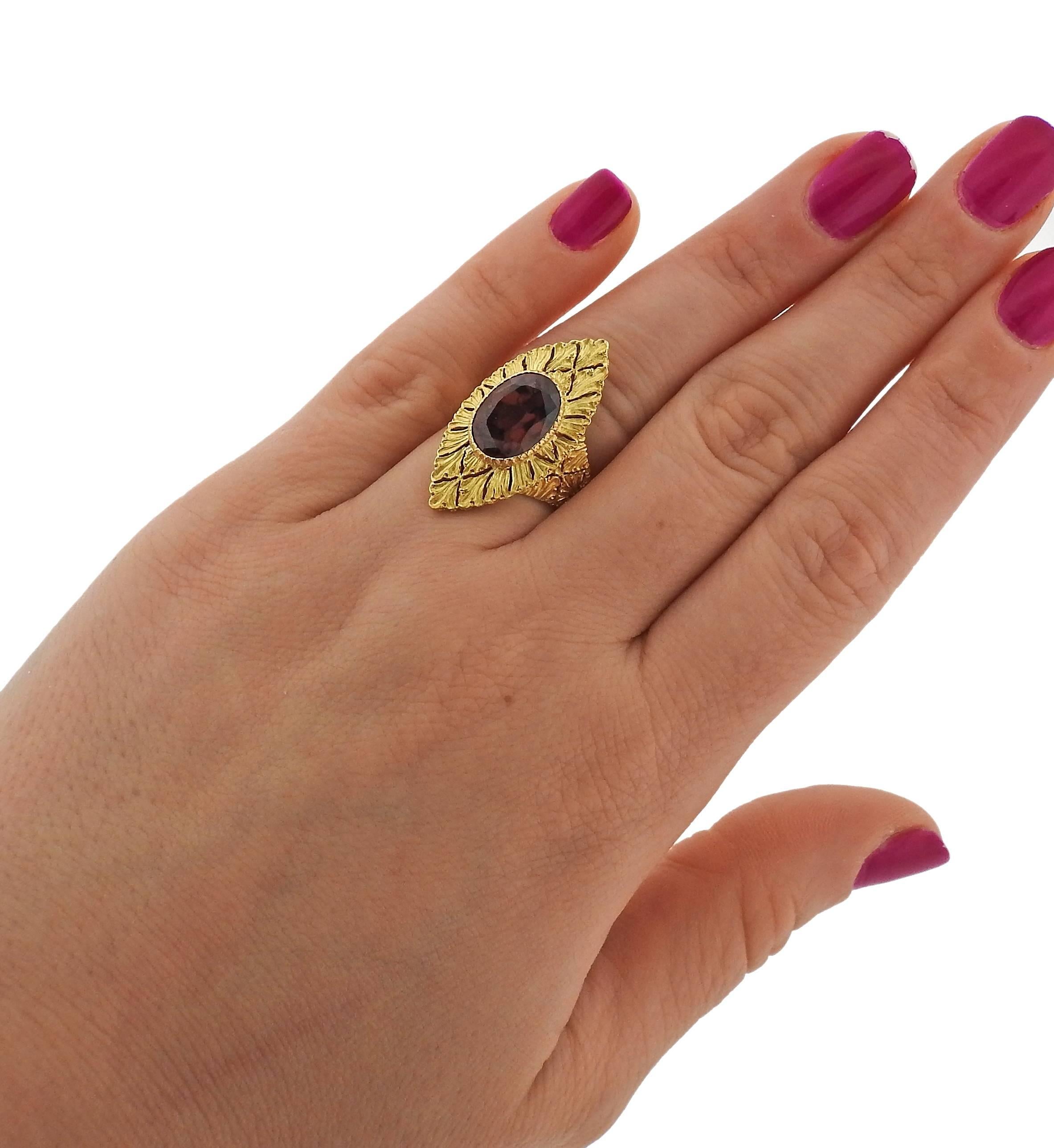 Buccellati Yellow Gold Zircon Ring In New Condition For Sale In Lambertville, NJ