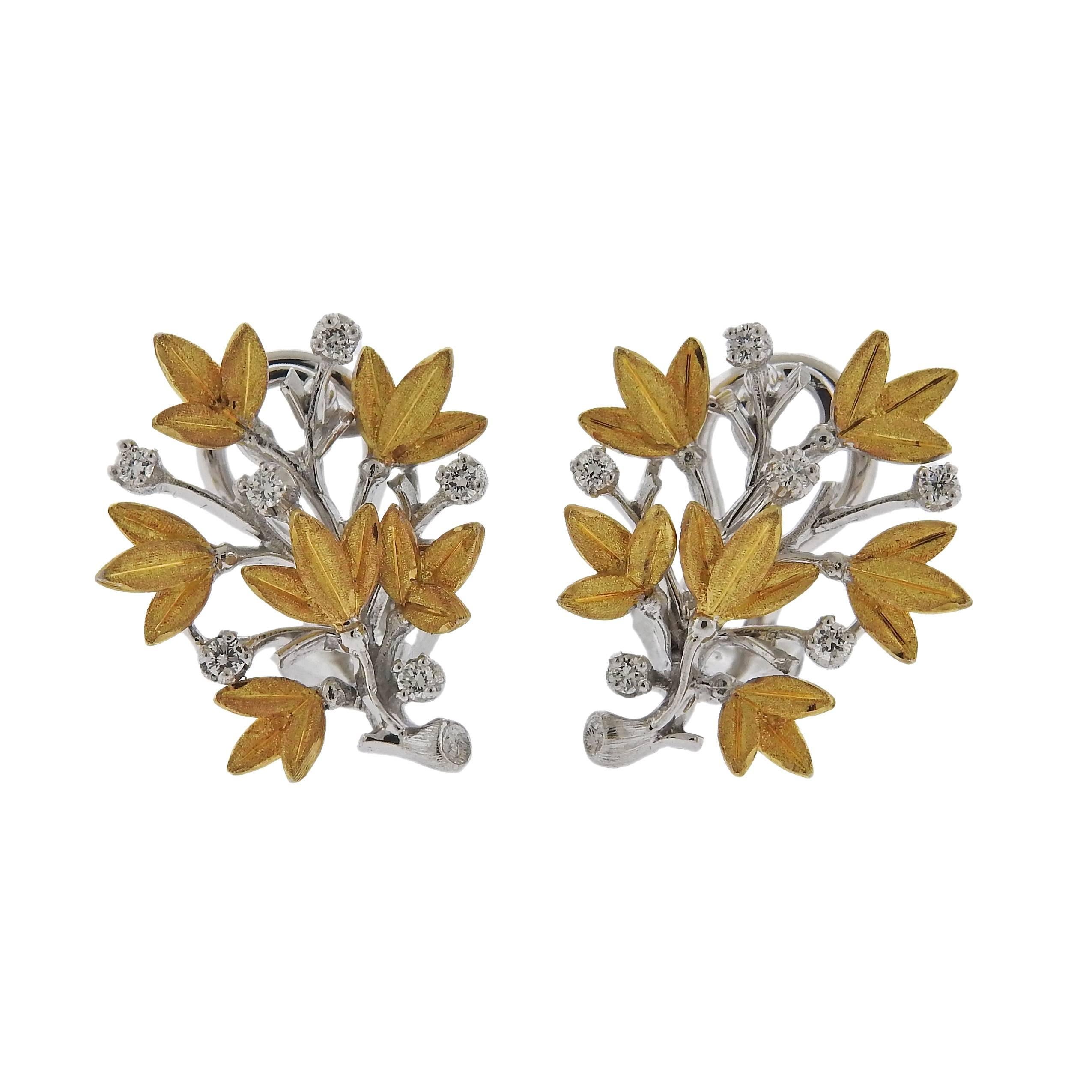 Buccellati Gold Diamond Earrings