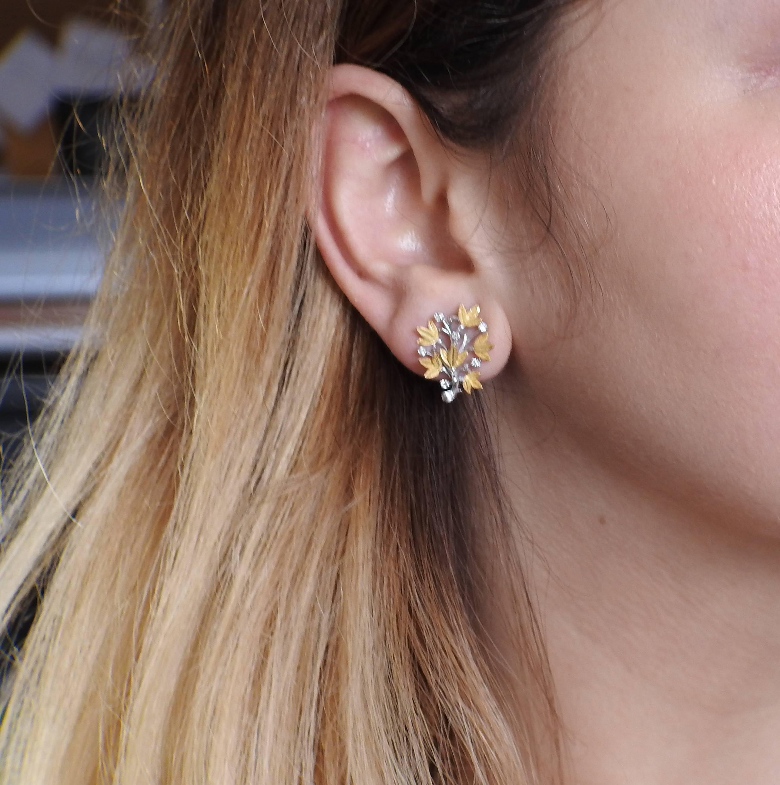 Buccellati Gold Diamond Earrings 1