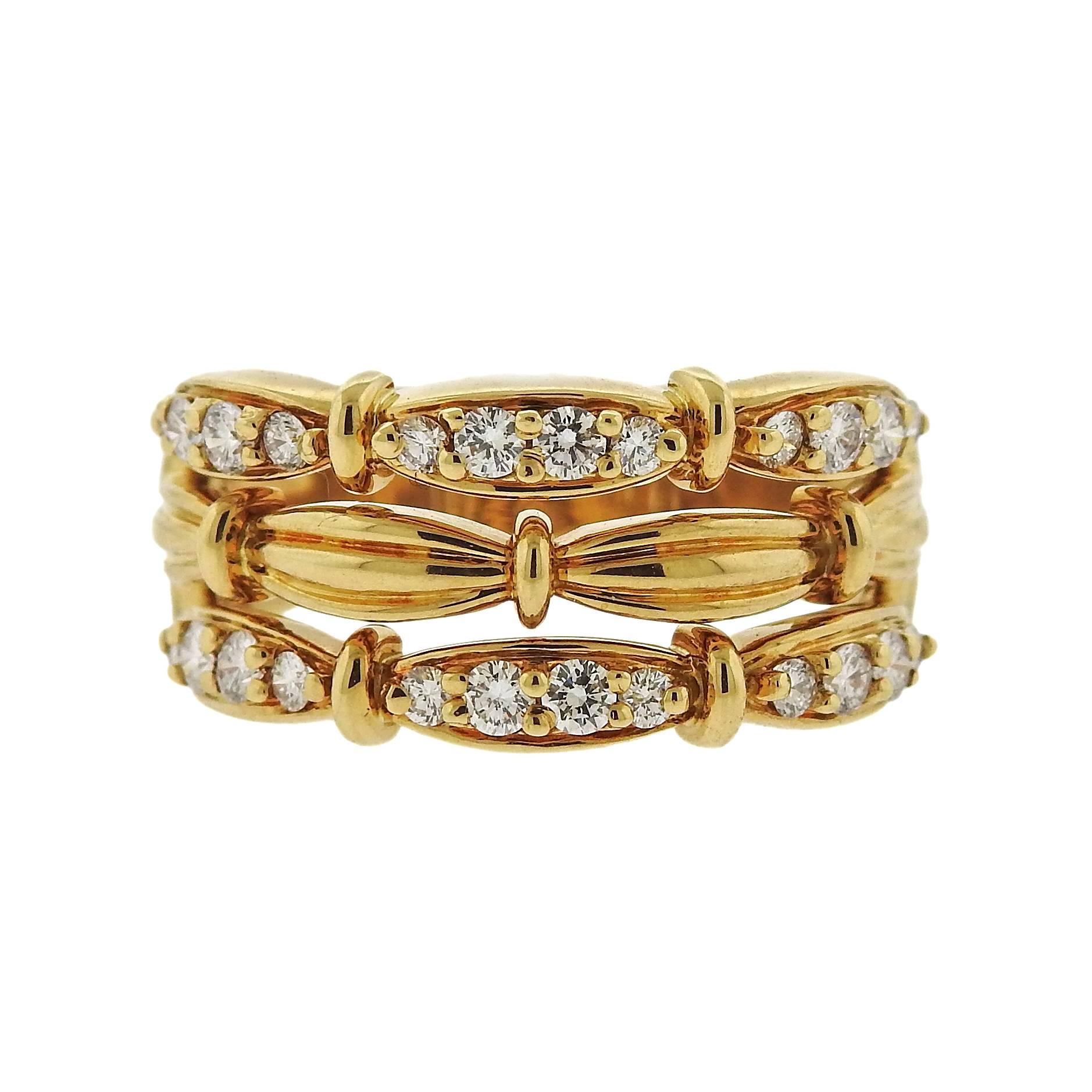 1990s Tiffany & Co. Diamond Gold Ring