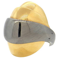 Mattia Cielo Armadillo Gold Movable Dome RIng 9