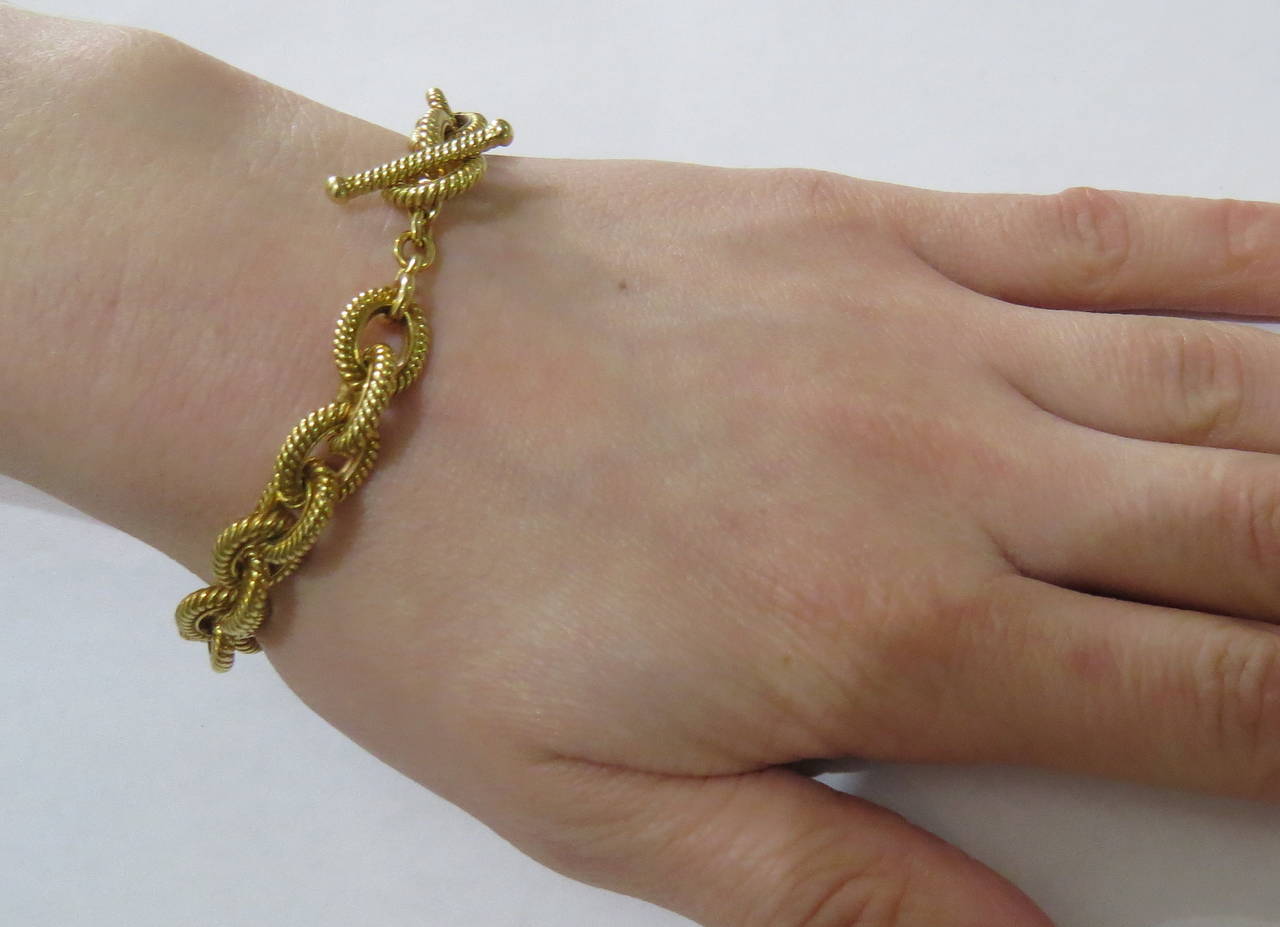 1970s Tiffany & Co. Gold Link Toggle Bracelet 1