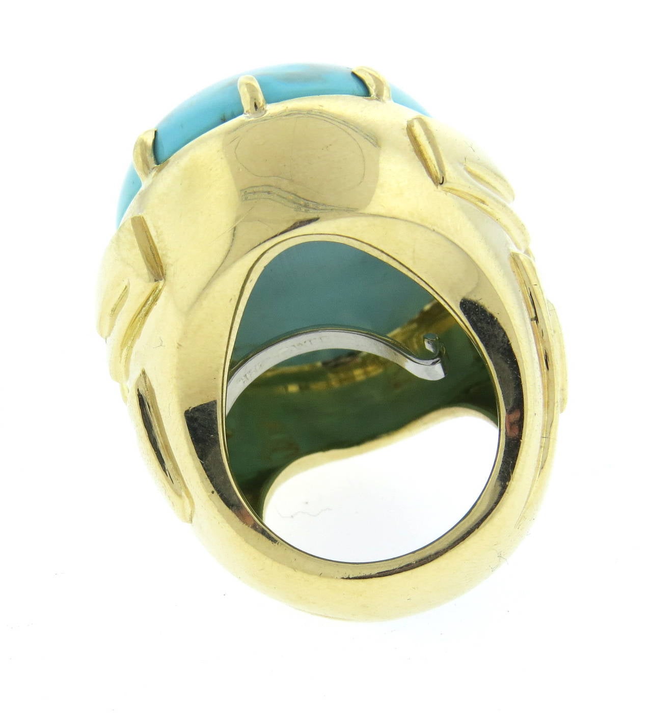 Women's David Webb Impressive Turquoise Gold Cocktail Ring