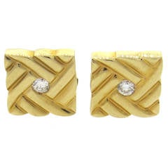 Fortunoff Diamond Gold Cufflinks