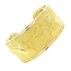 Carrera y Carrera Ronda Gold Cherub Cuff Bracelet