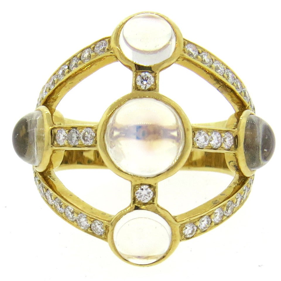 Temple St. Clair Diamond Moonstone Gold Ring
