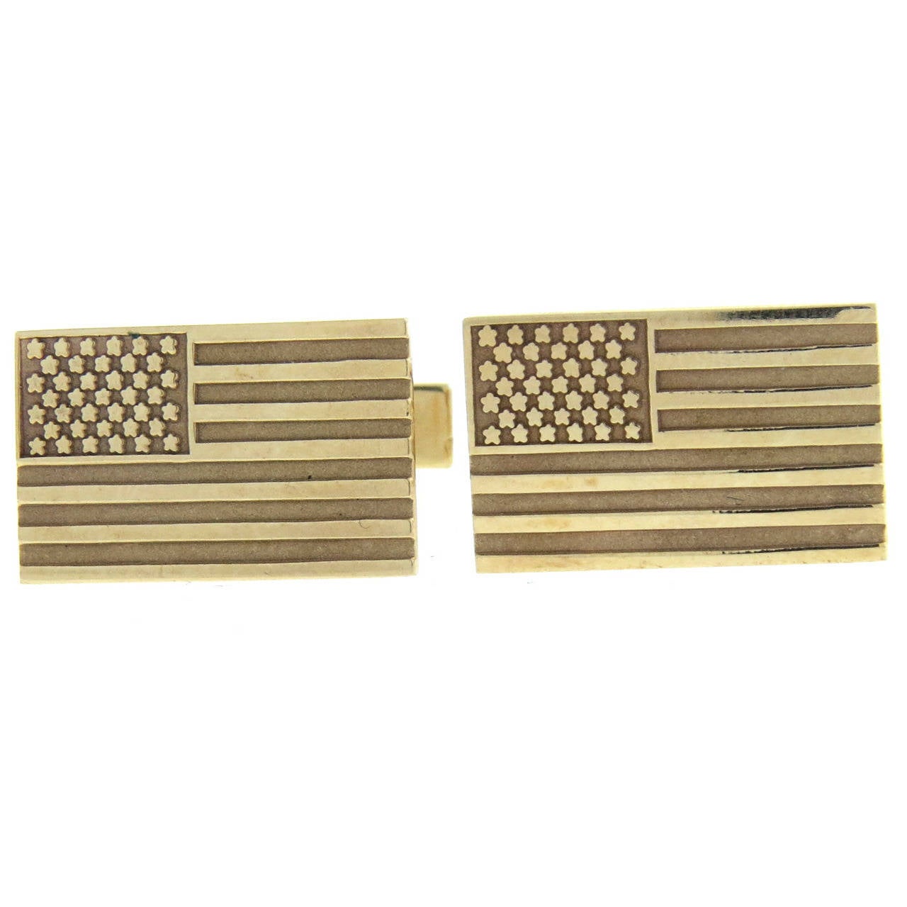 American Flag Gold Cufflinks