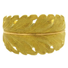 Mario Buccellati Wide Gold Leaf Cuff Bracelet