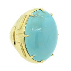 David Webb Impressive Turquoise Gold Cocktail Ring