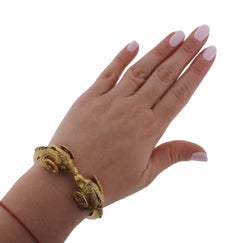 Zolotas Greece Gold Ruby Sapphire Ram's Head Bracelet