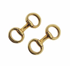 Classic Hermes Gold Horsebit Cufflinks