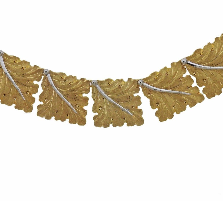 Buccellati Gold Leaf Link Necklace For Sale 2