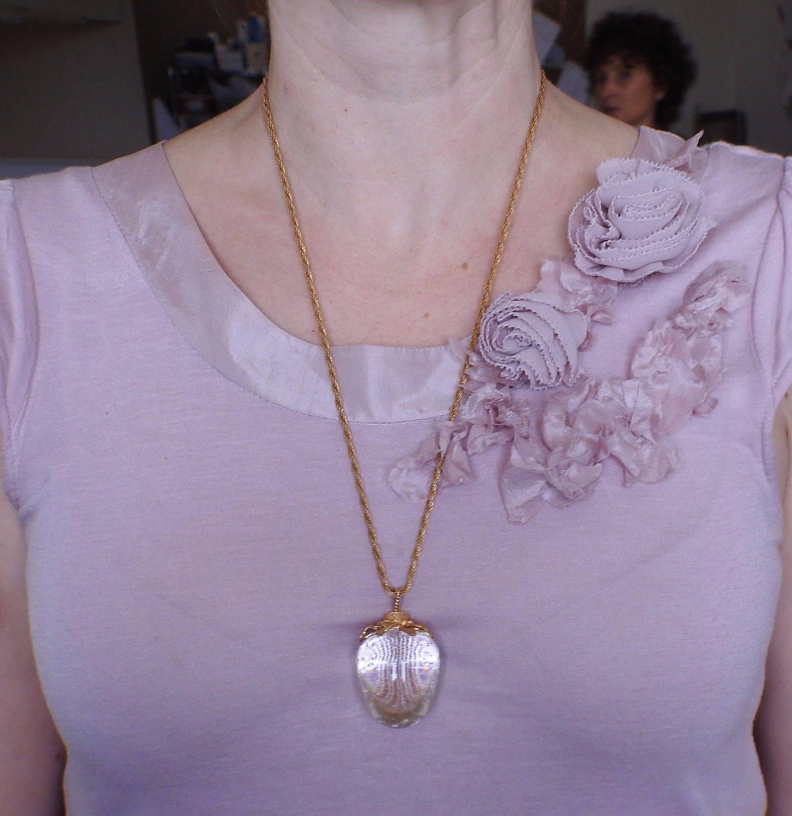 steuben strawberry pendant