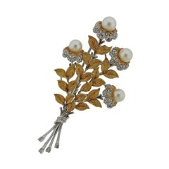 Buccellati Gold Pearl Brooch Pin
