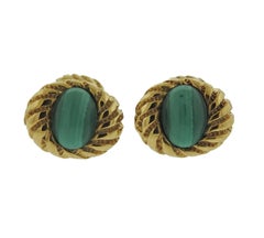 Tiffany & Co. Schlumberger Malachite Gold Cufflinks