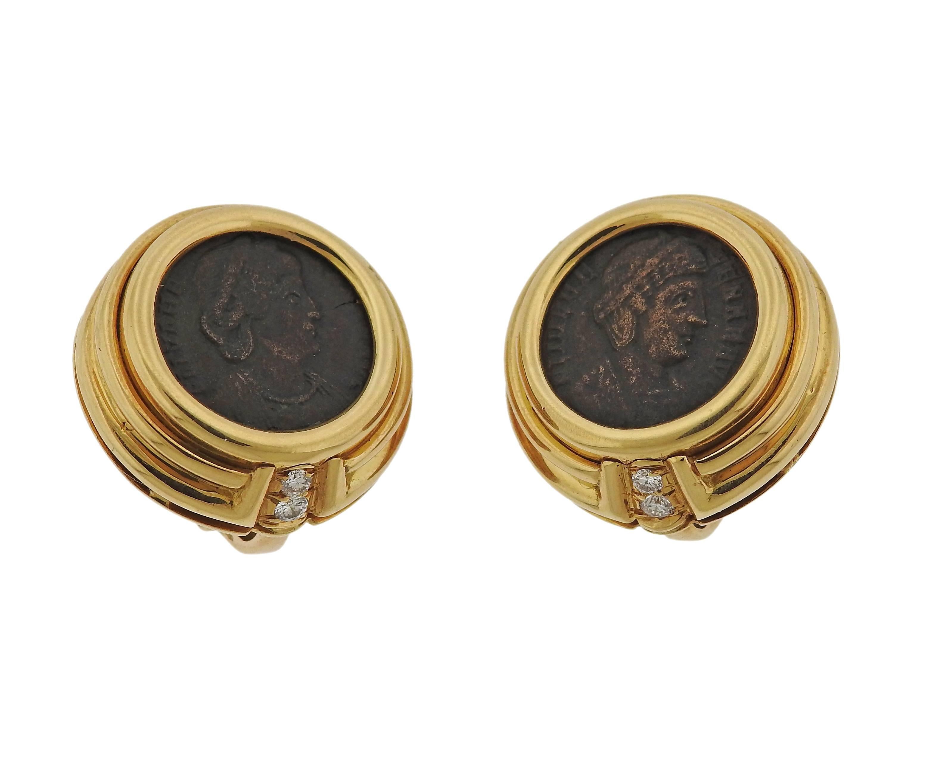 bulgari coin earrings