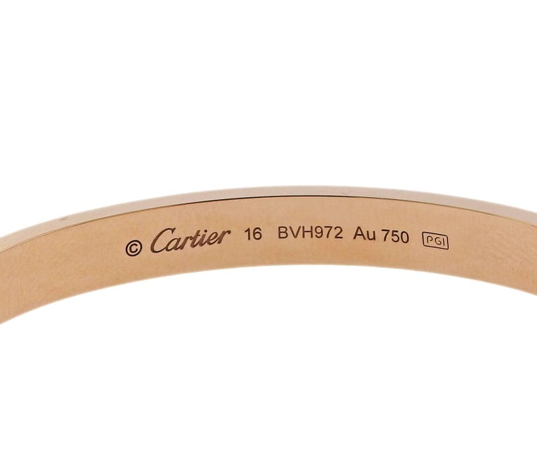 Cartier Love Rose Gold Bangle Bracelet at 1stDibs | cartier pgi, pgi ...