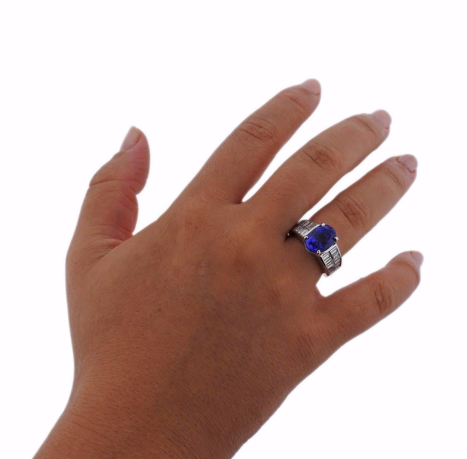 Women's Diamond 4.75 Carat Tanzanite Gold Ring