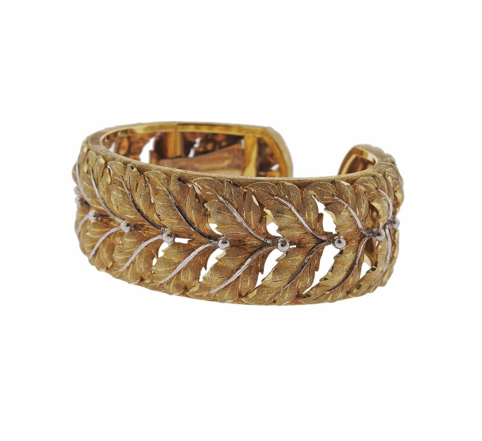 An 18k yellow gold bracelet by Buccellati.  The bracelet will fit a 7