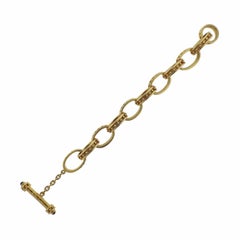 Elizabeth Locke Sapphire Gold Link Toggle Bracelet