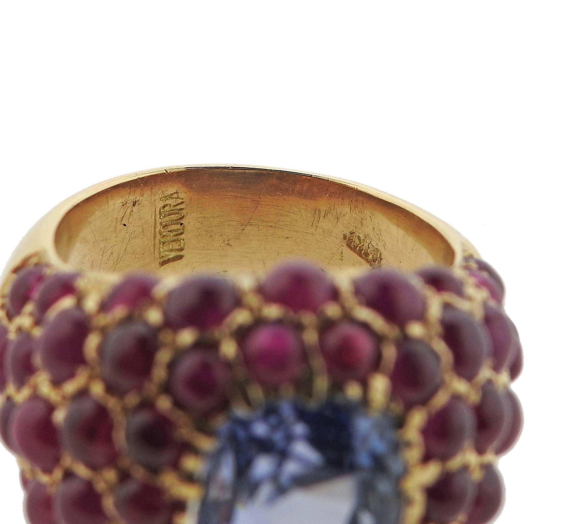Verdura Sapphire Ruby Gold Ring 2