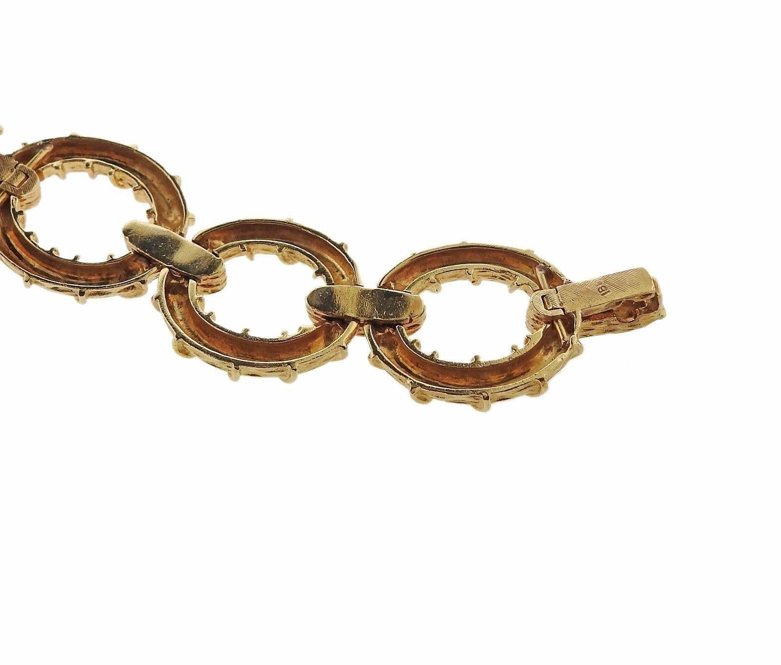 1970s Oval Link Gold Necklace Bracelet Suite 1