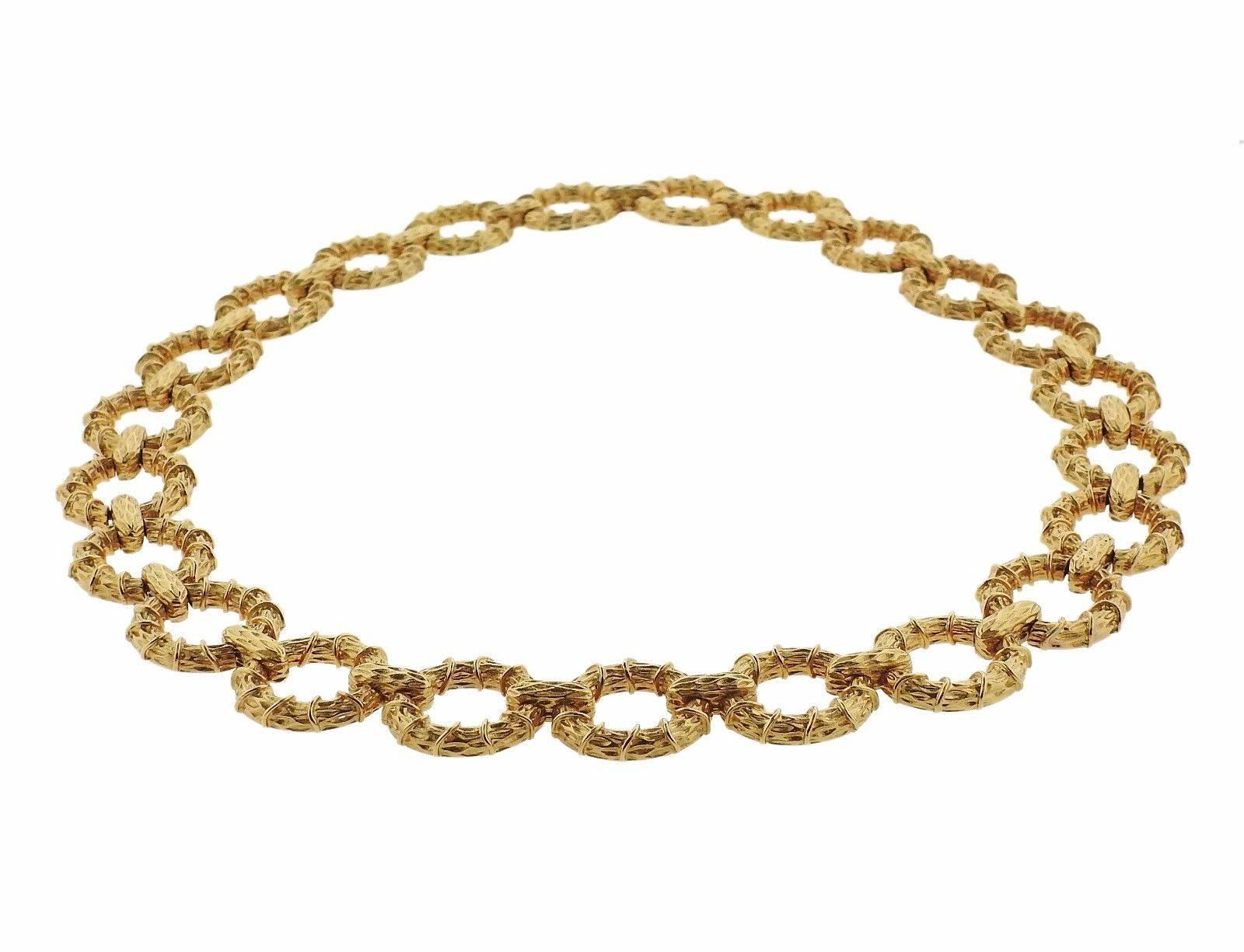 1970s Oval Link Gold Necklace Bracelet Suite 3