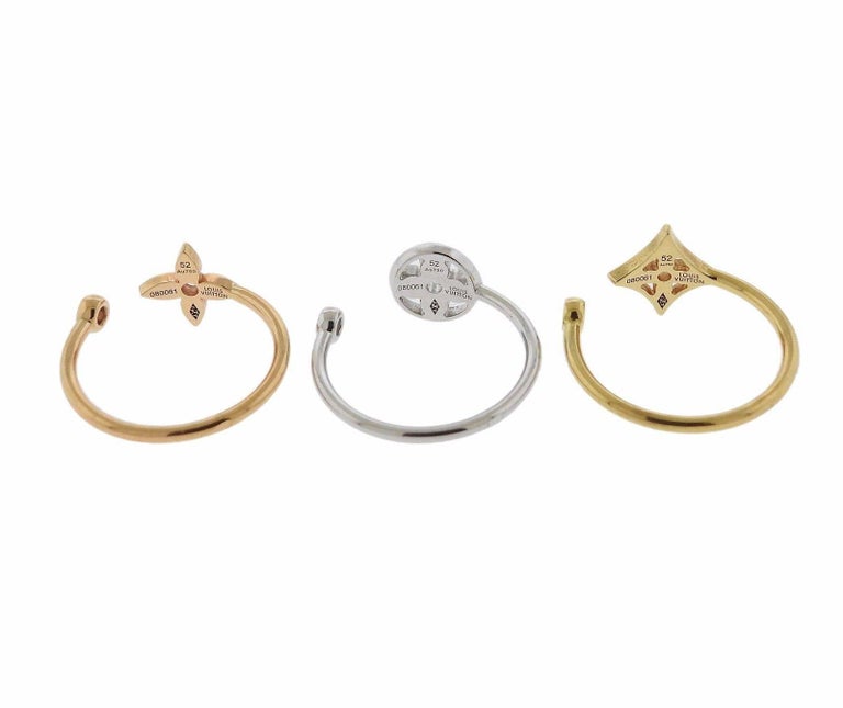 Louis Vuitton Diamond Gold Stacking Ring Set