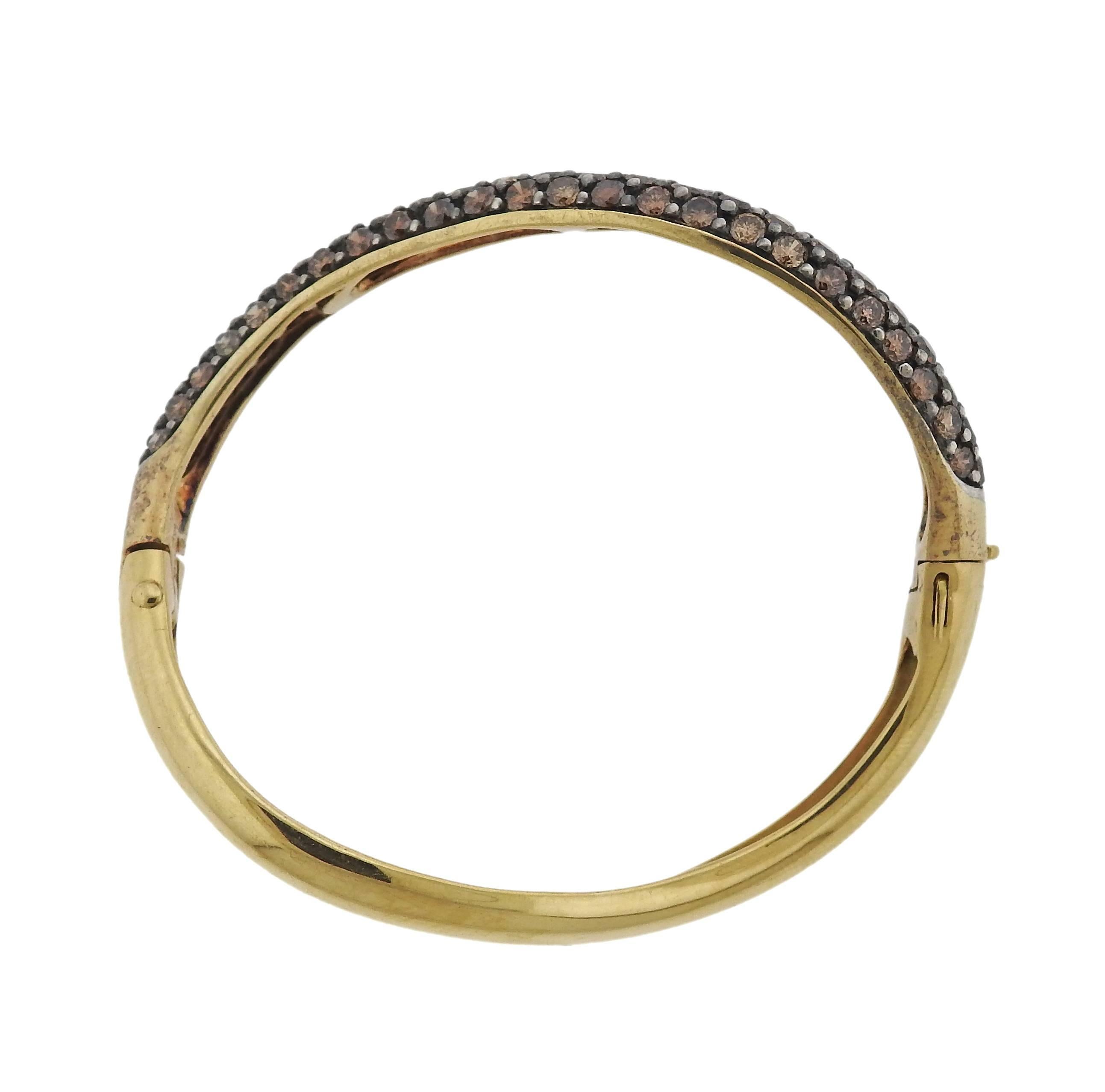 Women's Gioia Fancy Diamond Gold Bangle Bracelet
