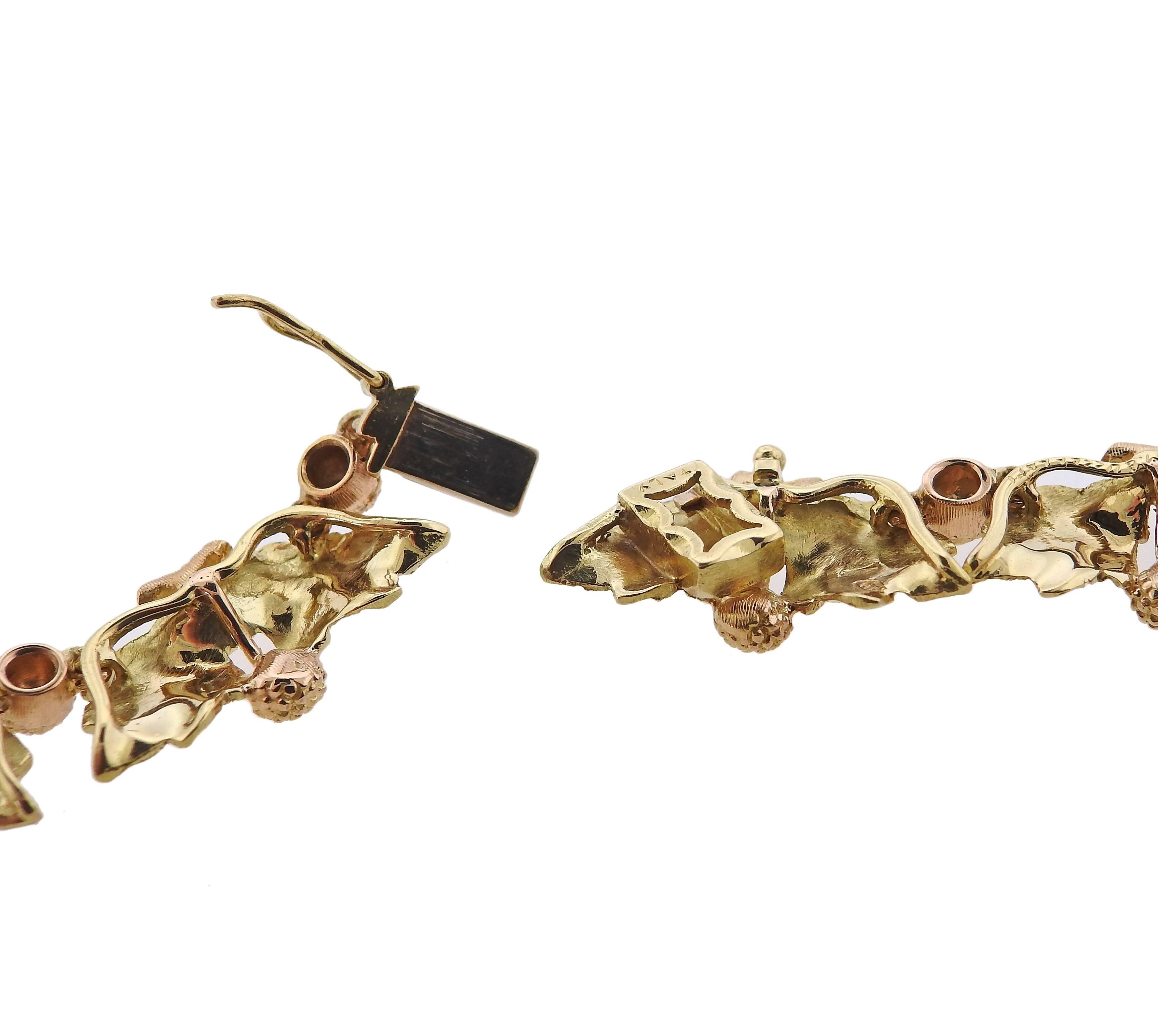 Women's Buccellati Leaf Motif Gold Necklace