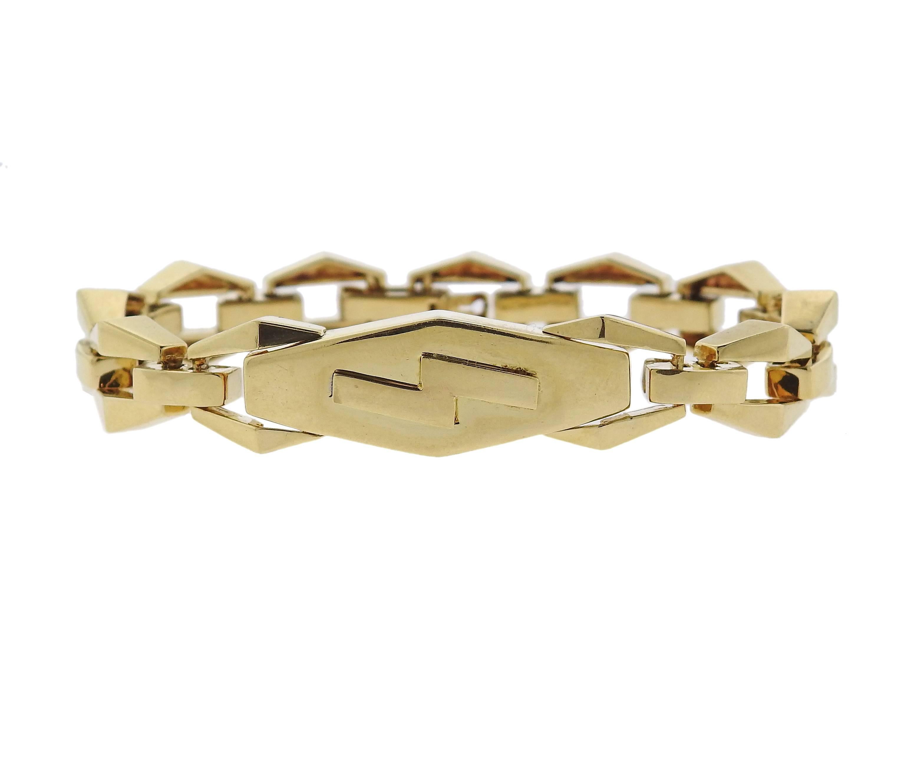 Women's or Men's David Webb Gold Link Bracelet