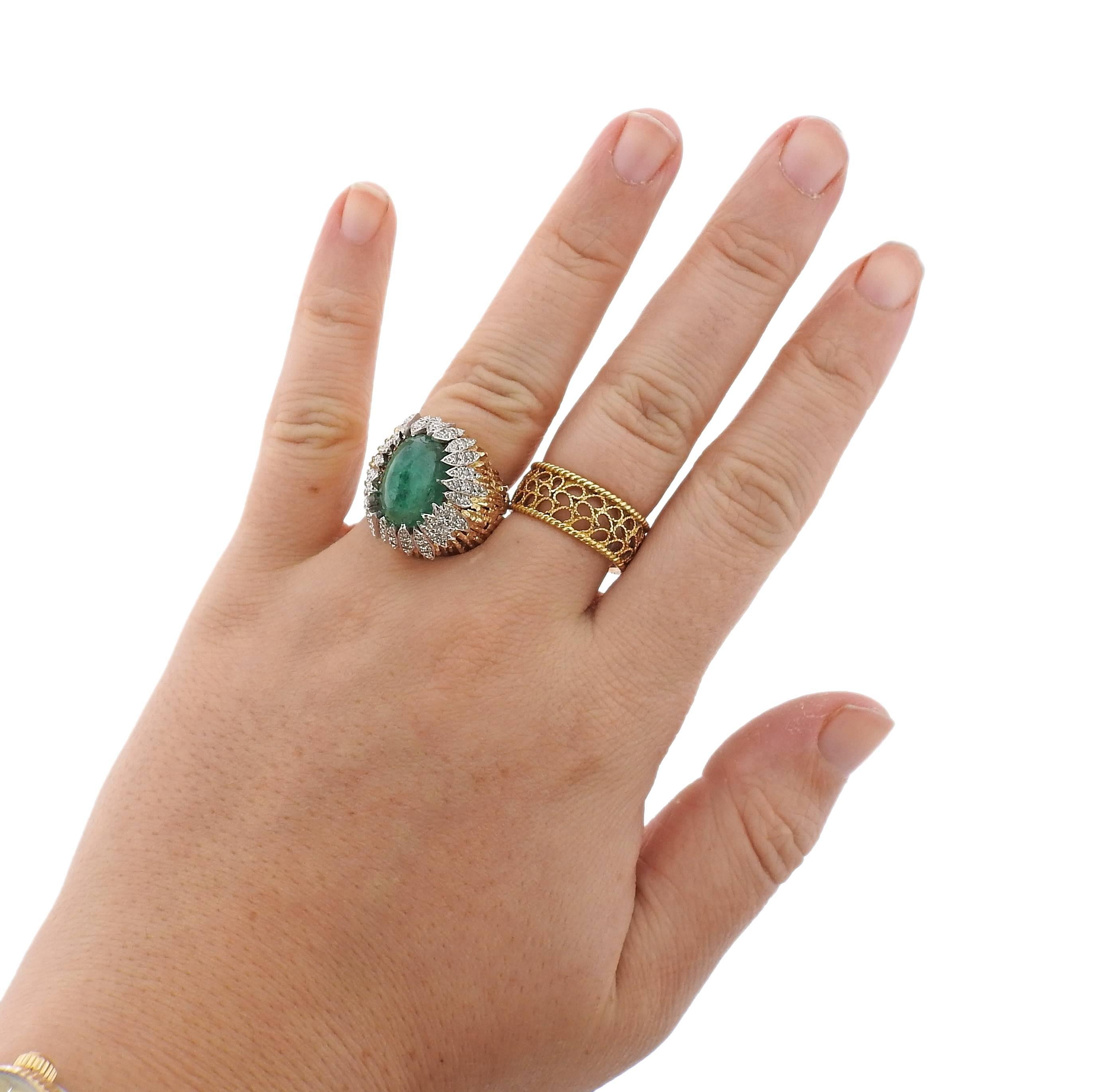 Andrew Grima Emerald Diamond Gold Ring 1