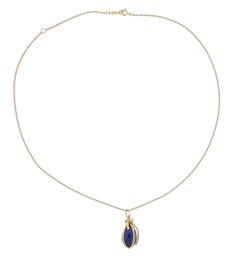 Tiffany & Co. Schlumberger Lapis Gold Egg Charm Necklace