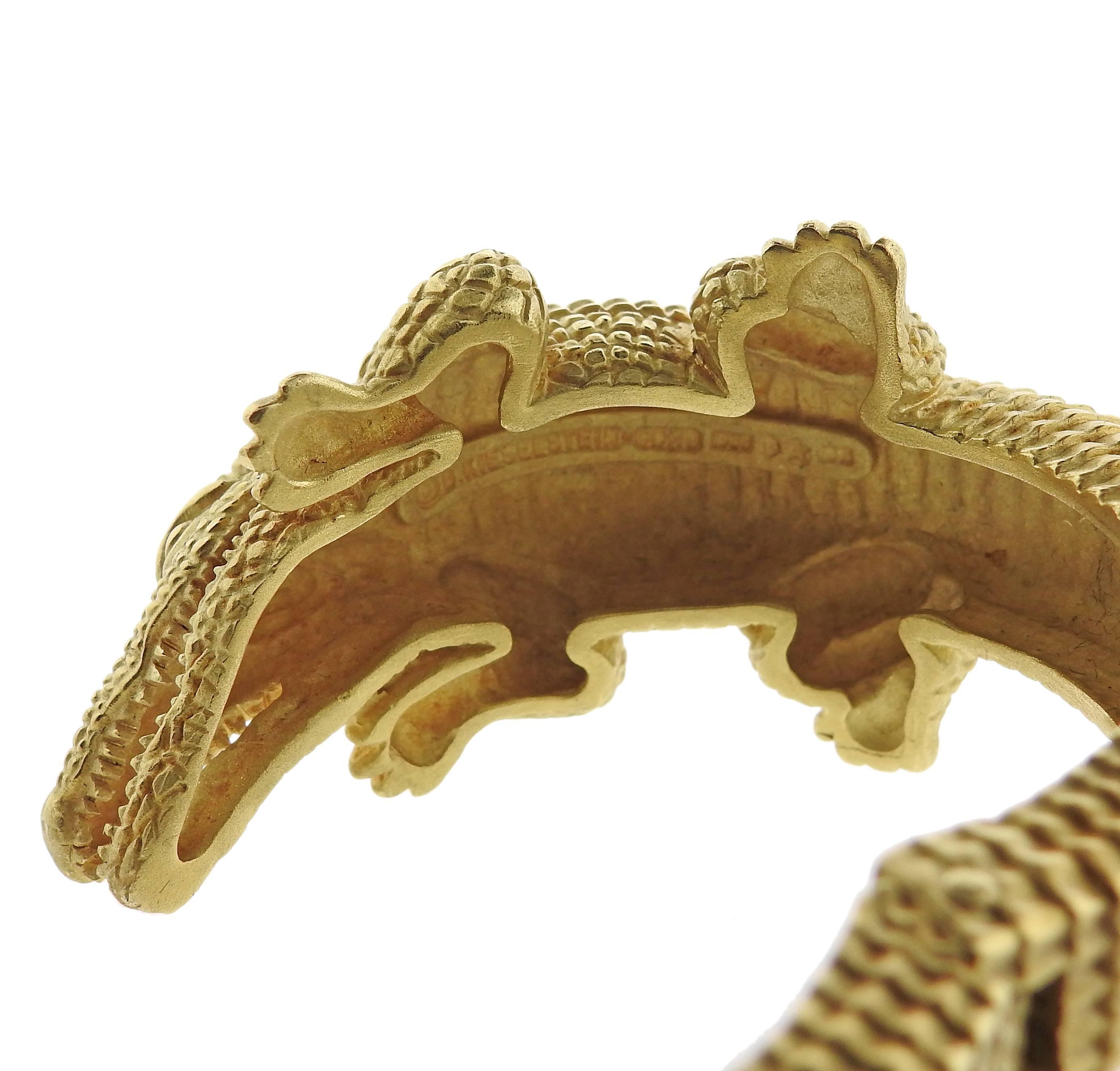 Women's Kieselstein Cord Alligator Gold Bracelet