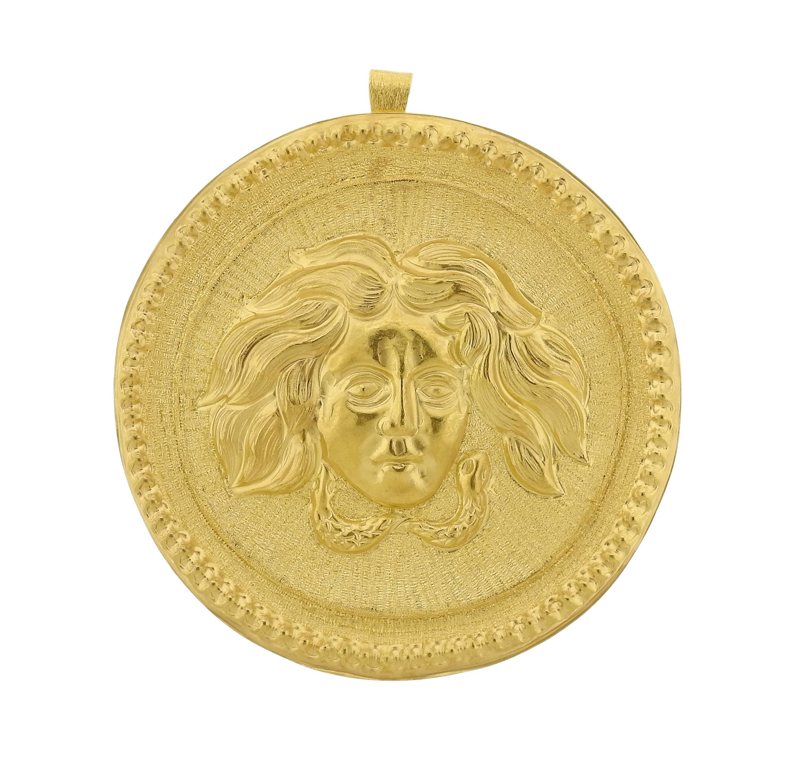 Buccellati Large Gold Pendant Medallion