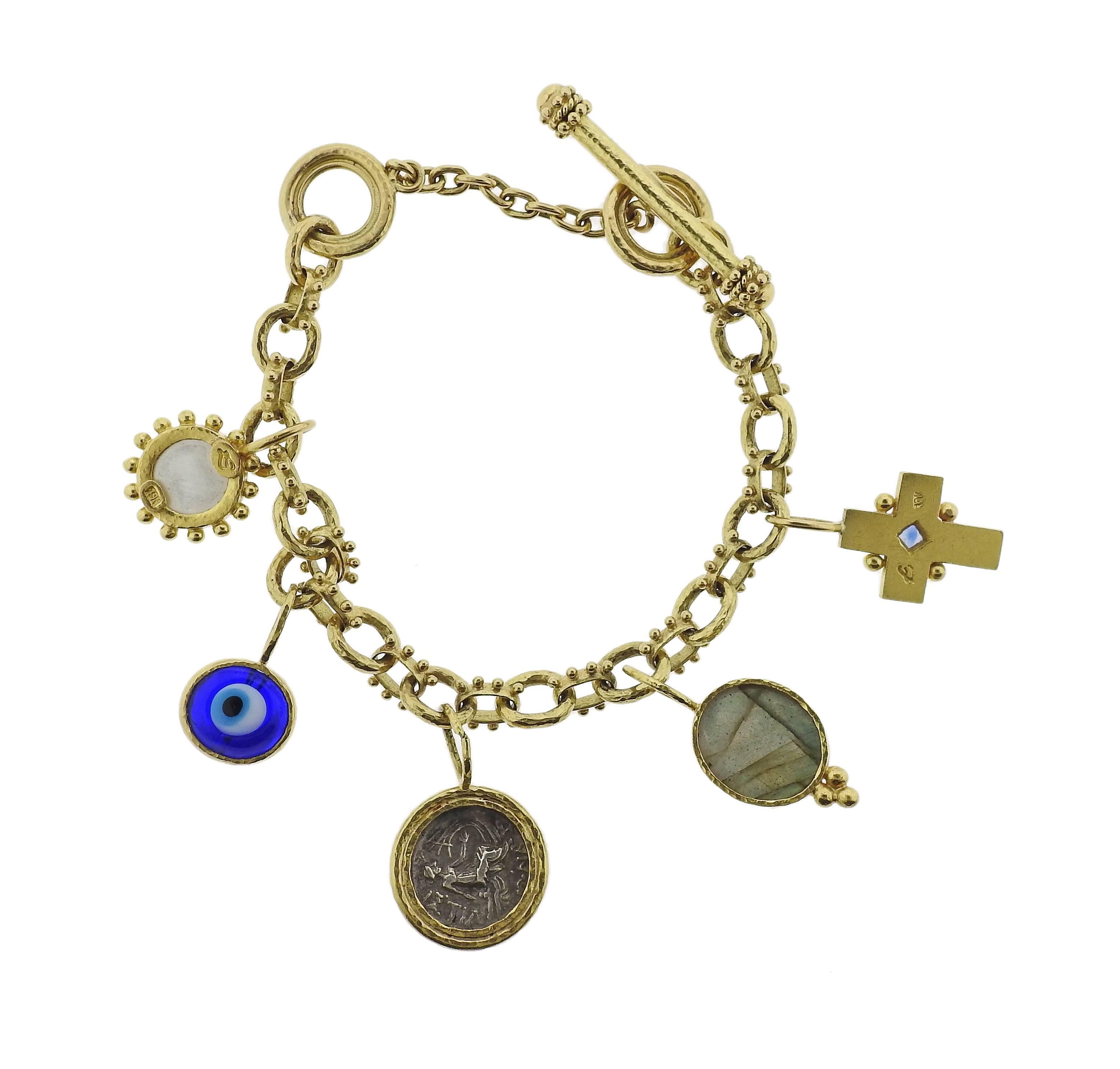 Elizabeth Locke Gold Charm Bracelet For Sale 3