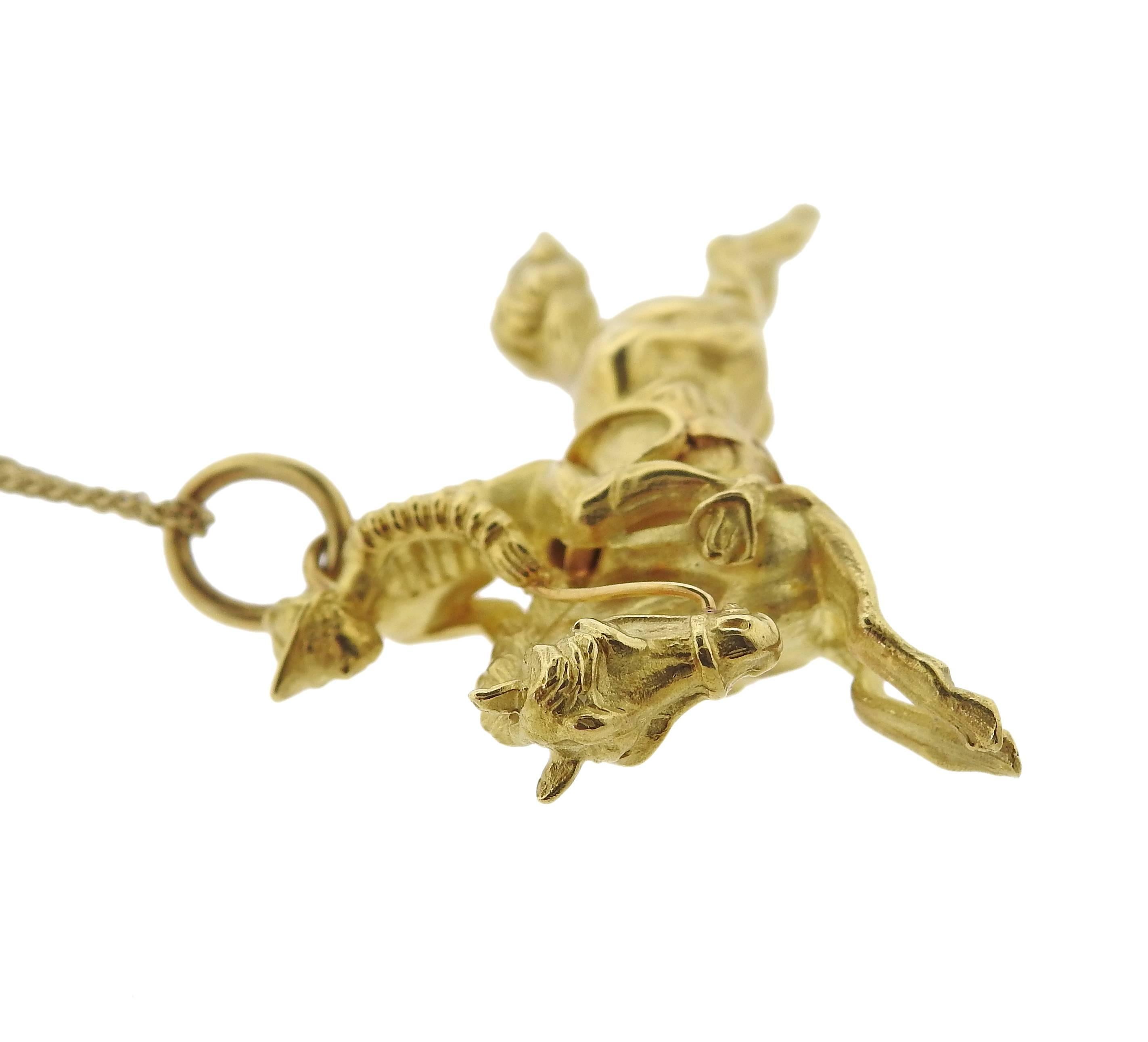 Women's Adria de Haume Gold Jockey Pendant Necklace