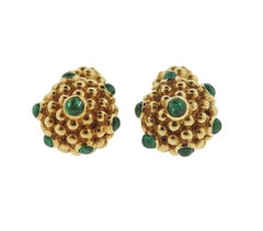 Tiffany & Co. Emerald Gold Cufflinks Stud Dress Set