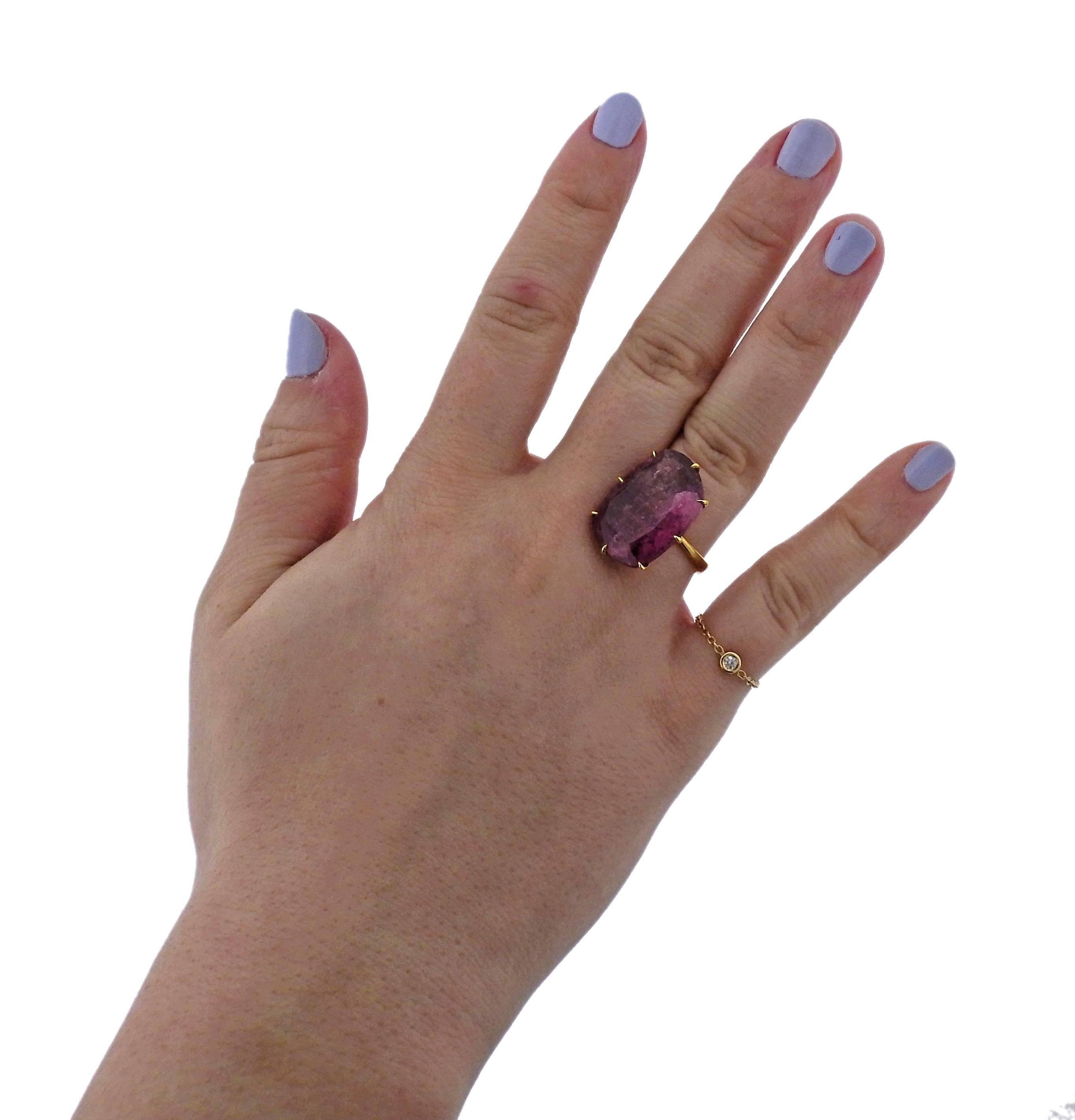 Women's H. Stern Sunrise Pink Tourmaline Gold Ring
