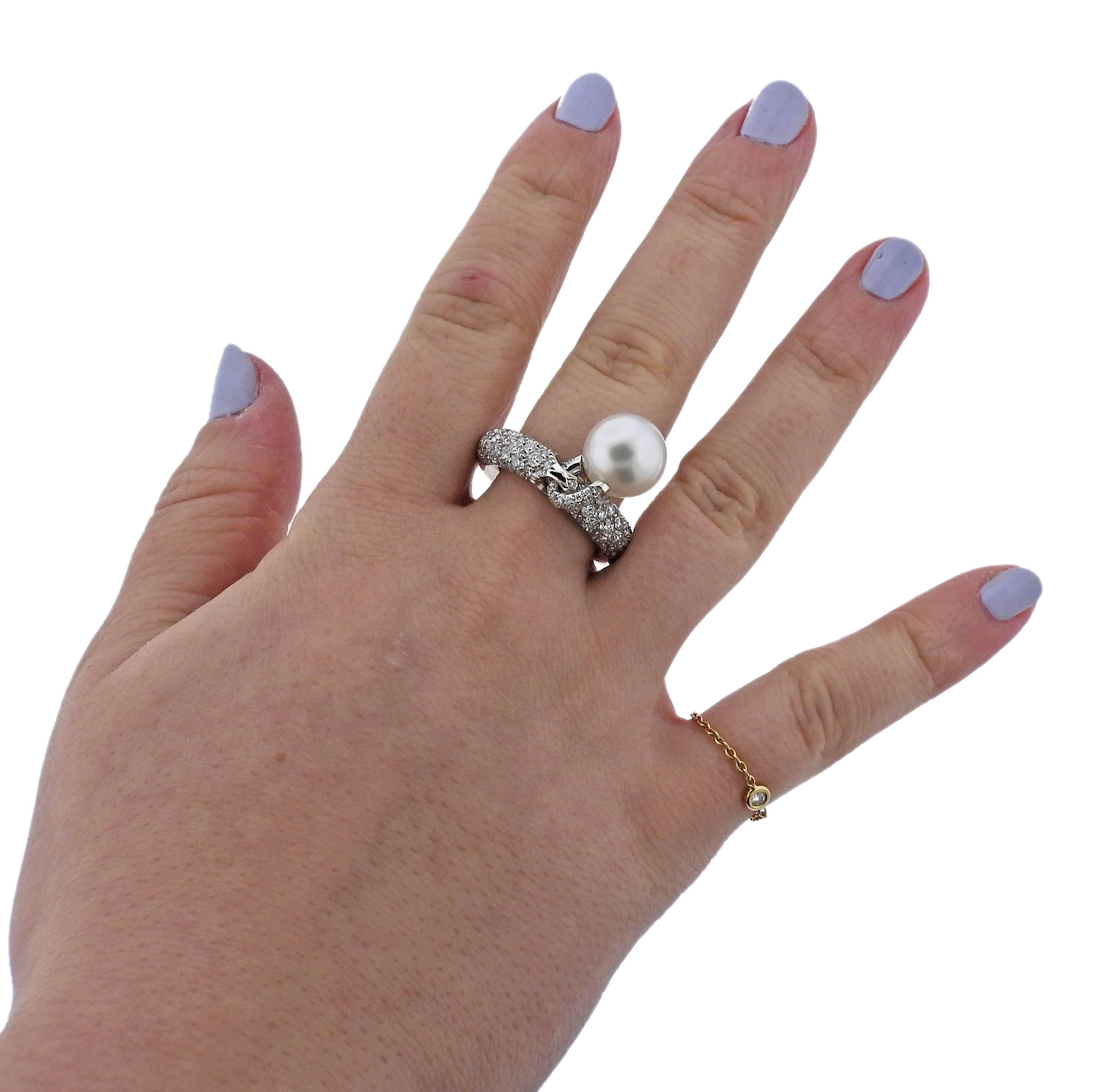 Mikimoto South Sea Pearl Diamond Gold Ring 1
