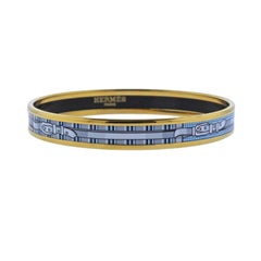 Hermes Belt Buckle Coaching Enamel Bangle Bracelet
